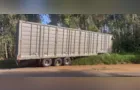 Motorista bate caminhão em barranco em rodovia de Tibagi