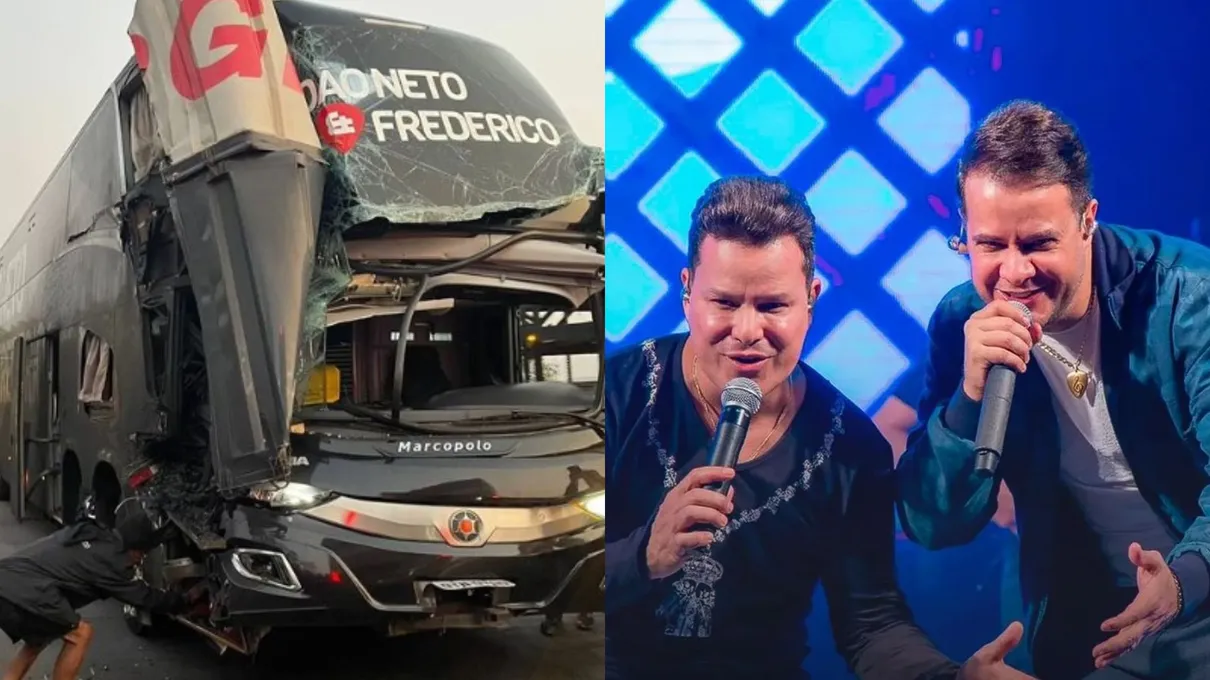 Ônibus de João Neto e Frederico se envolve em acidente na BR-040