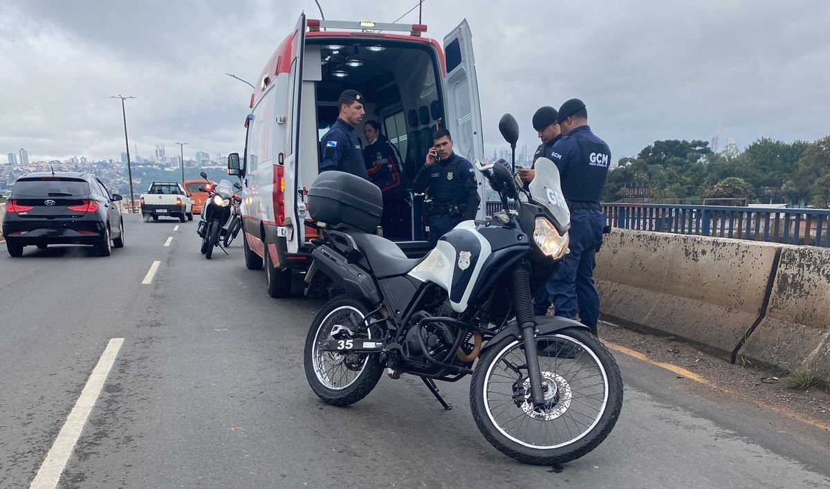 Guardas municipais evitam que homem pule de viaduto em PG