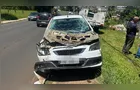 Carro que caiu de viaduto de PG é retirado do local do acidente