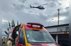 Idoso cai de 2 metros e é socorrido por helicóptero do SAMU