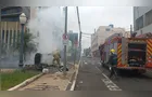 Bombeiros se mobilizam para conter chamas em lixeiras de praça de PG