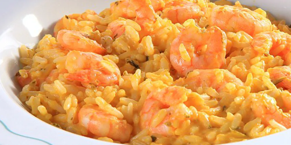 Imagem ilustrativa da imagem Arroz cremoso de abóbora com camarão