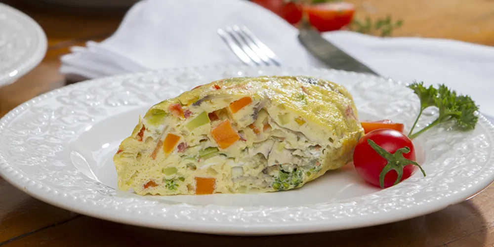 Imagem ilustrativa da imagem Omelete sem fritura é light sem perder o sabor