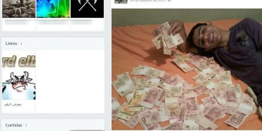 Imagem ilustrativa da imagem Rapaz rouba lotérica, posta foto com dinheiro e é preso