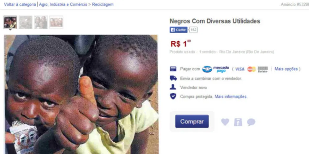 Imagem ilustrativa da imagem Autor que 'vendia negros' no MercadoLivre depõe na polícia