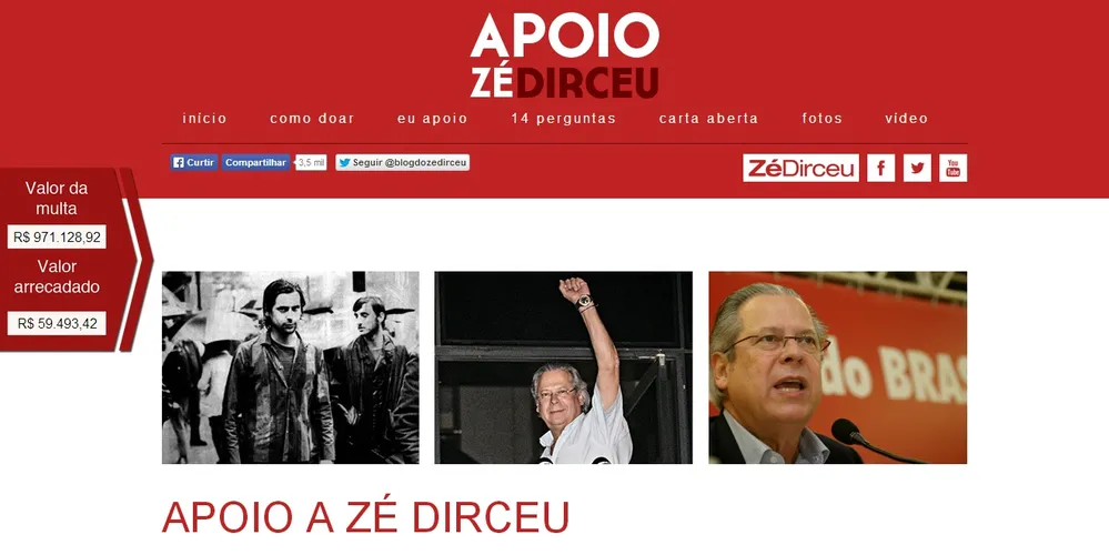 Imagem ilustrativa da imagem Amigos de José Dirceu antecipam vaquinha para pagar multa