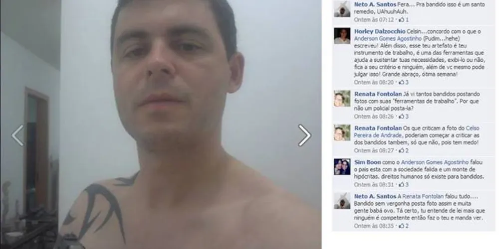 Imagem ilustrativa da imagem Delegado cria polêmica ao postar foto segurando arma