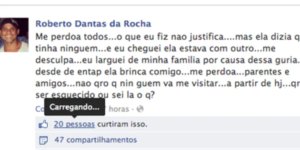 Imagem ilustrativa da imagem Homem mata a ex, confessa no Facebook e ganha curtidas