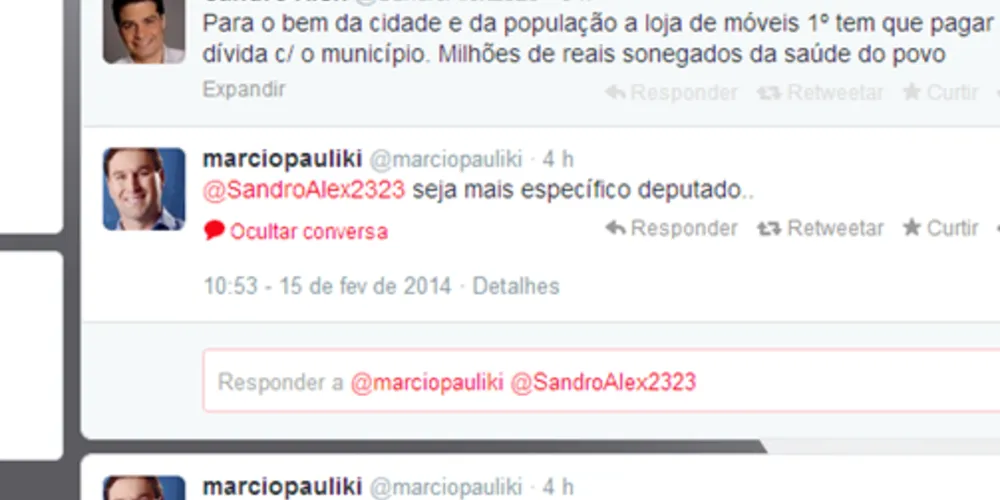 Imagem ilustrativa da imagem Sandro Alex e Pauliki 'travam' guerra em rede social