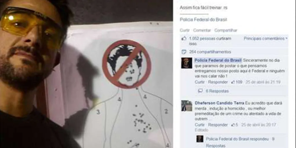 Imagem ilustrativa da imagem Dilma é usada como tiro ao alvo por agente da PF