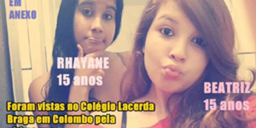 Imagem ilustrativa da imagem Garotas desaparecidas causam preocupação à família