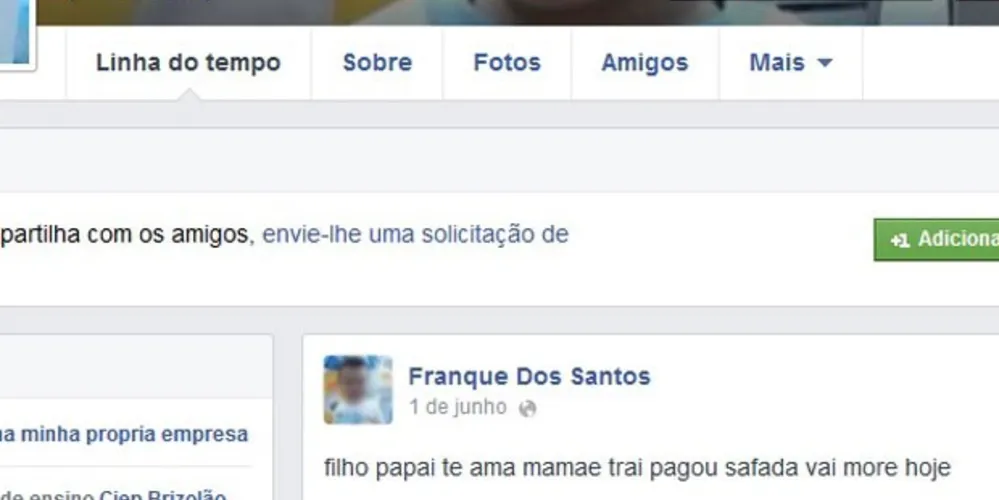 Imagem ilustrativa da imagem Antes de crime, homem anuncia morte de mulher em rede social