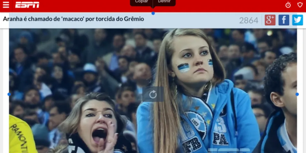 Imagem ilustrativa da imagem Torcedora flagrada em ato racista é afastada do emprego