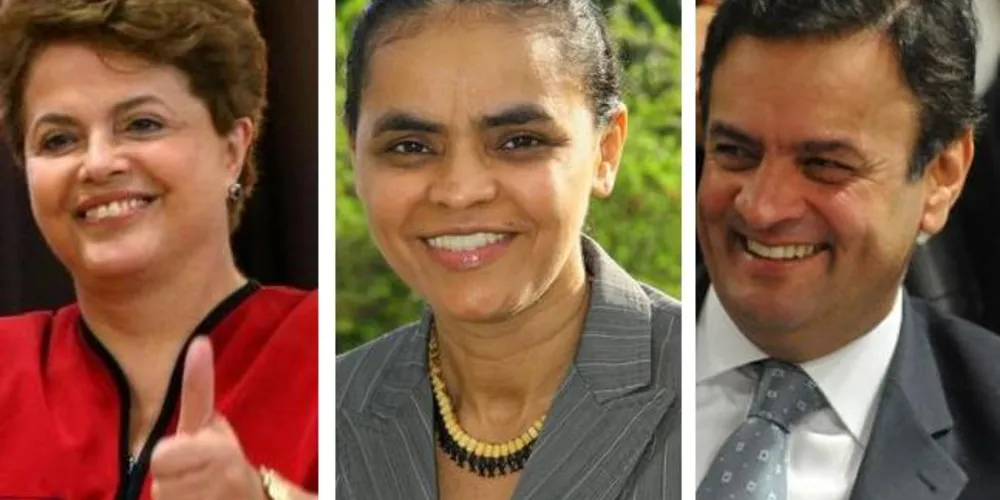 Imagem ilustrativa da imagem Dilma tem 34% das intenções de voto; Marina, 28%; e Aécio, 16%