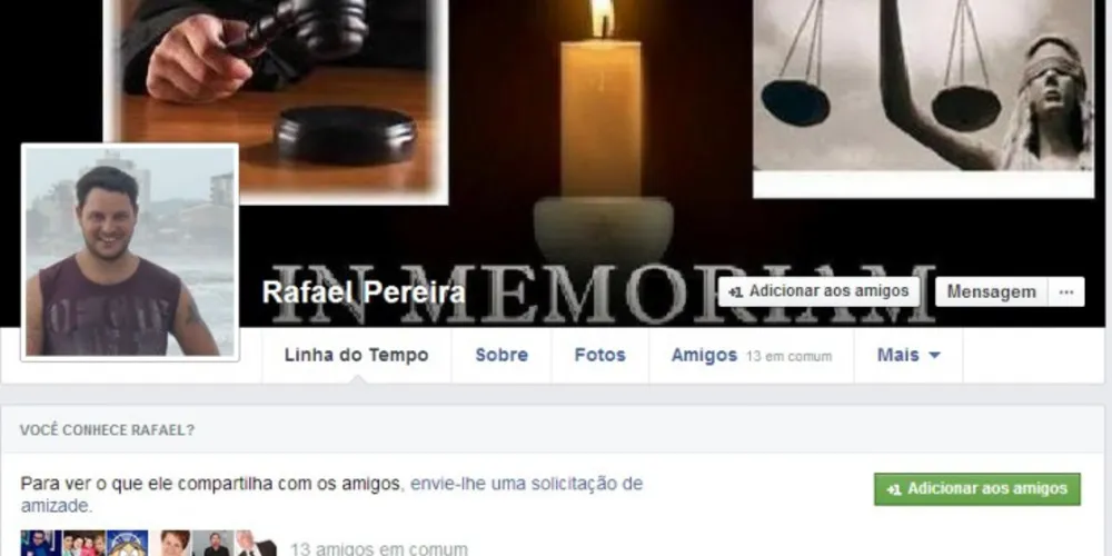 Imagem ilustrativa da imagem Família de jovem morto usa o Facebook para procurar foragido