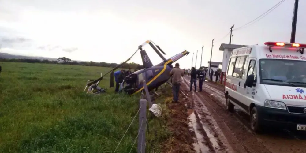 Imagem ilustrativa da imagem Helicóptero que levava cinco pessoas cai no interior do Paraná