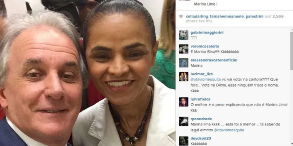 Imagem ilustrativa da imagem Otávio Mesquita tira selfie e erra o nome de candidata a presidência