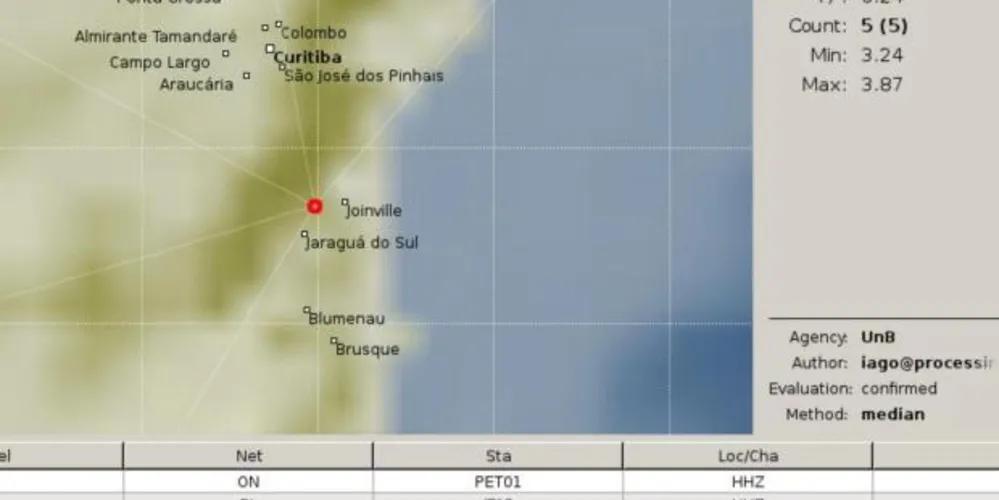 Imagem ilustrativa da imagem Norte de SC registra terremoto de 3,5 de magnitude