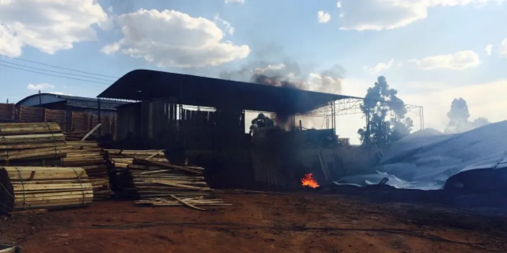 Imagem ilustrativa da imagem Incêndio atinge três madeireiras e destrói estoques