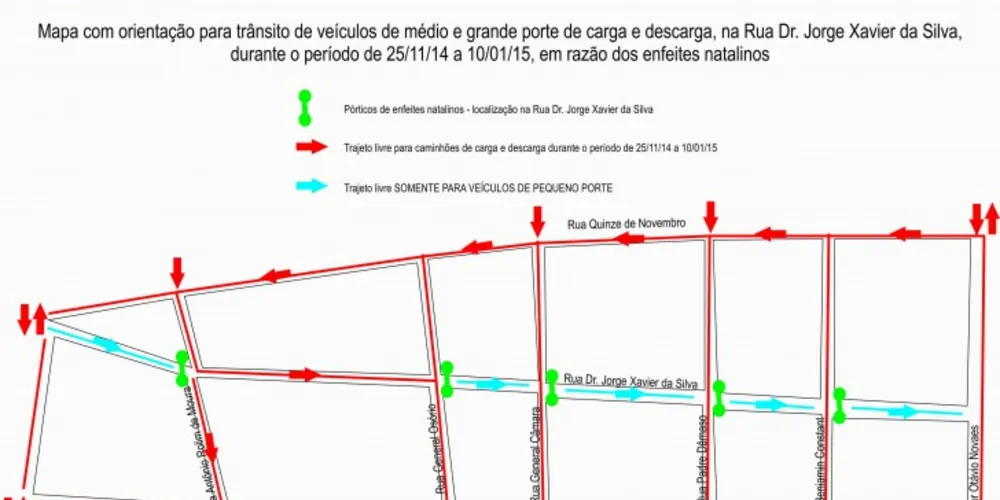 Imagem ilustrativa da imagem Decoração de Natal impede trânsito de caminhões no centro