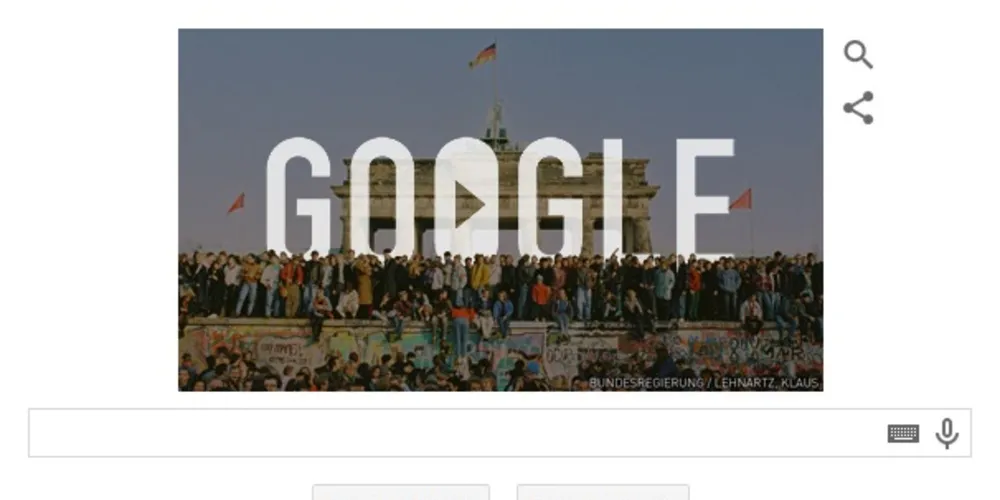 Imagem ilustrativa da imagem 25 anos da queda do Muro de Berlim é celebrada pelo Google