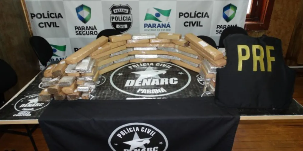 Imagem ilustrativa da imagem Denarc e PRF apreendem 54 quilos de maconha em PG