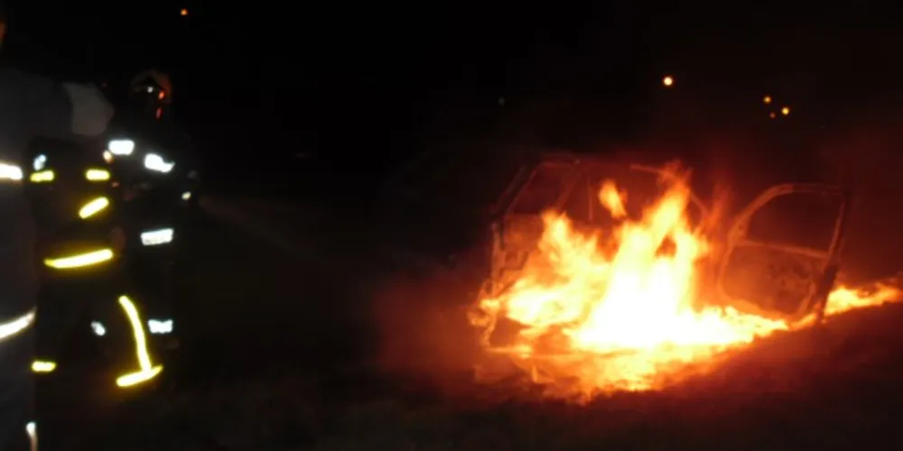 Imagem ilustrativa da imagem Carro pega fogo na BR 376 e assusta motoristas