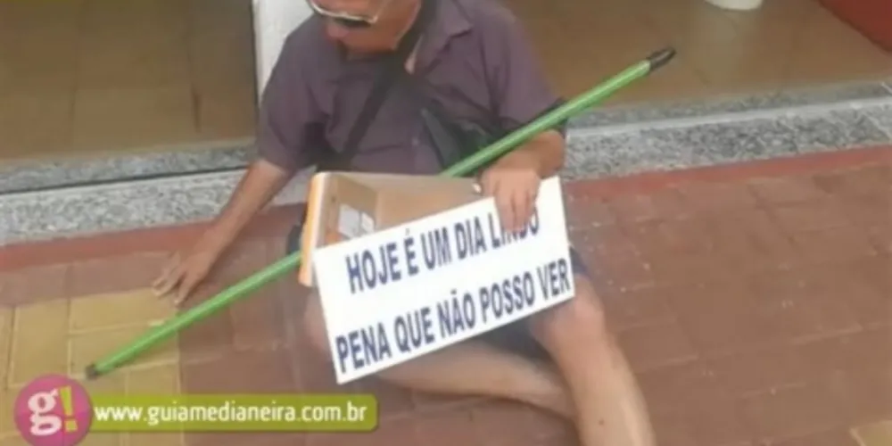 Imagem ilustrativa da imagem Homem finge ser cego para pedir esmolas e acaba preso