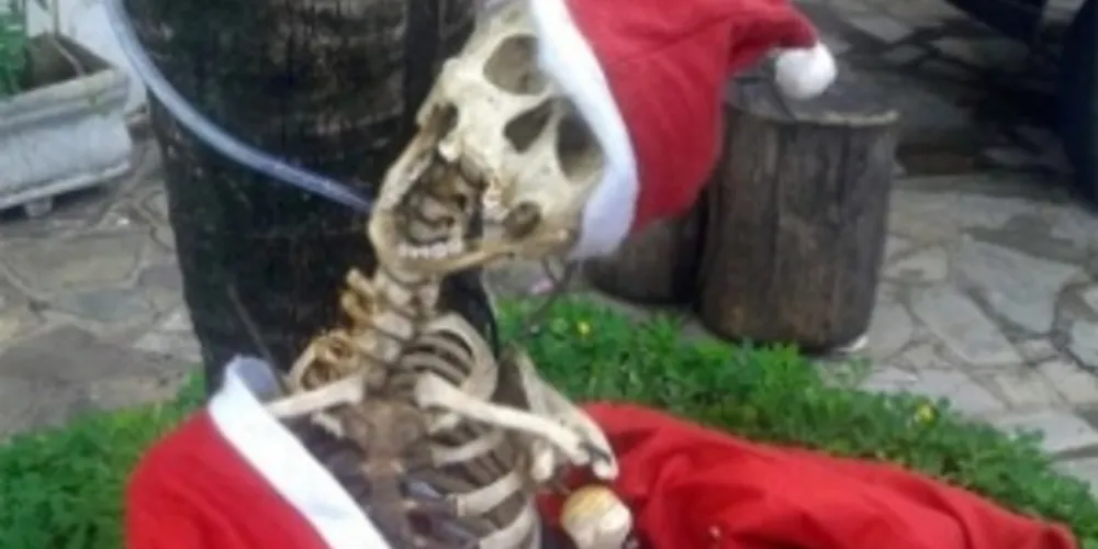Imagem ilustrativa da imagem Esqueleto de Papai Noel é investigado pela polícia