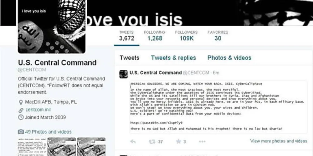 Imagem ilustrativa da imagem Twitter do Comando Central dos EUA é invadido por hackers