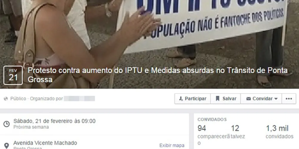 Imagem ilustrativa da imagem Moradores de PG organizam protesto contra reajuste no IPTU
