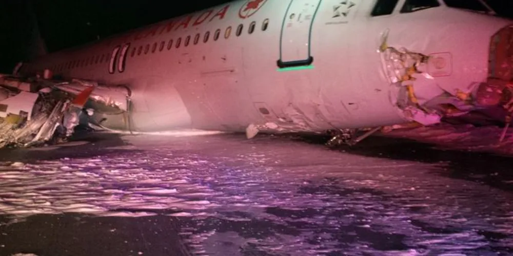 Imagem ilustrativa da imagem Avião sai da pista durante pouso e deixa 23 feridos no Canadá