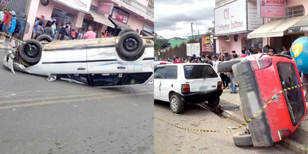 Imagem ilustrativa da imagem Carro fura sinal e batida faz “strike” em veículos parados