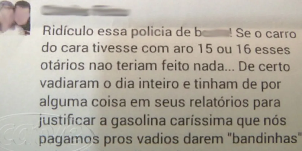 Imagem ilustrativa da imagem Homem desacata policiais em rede social e acaba preso