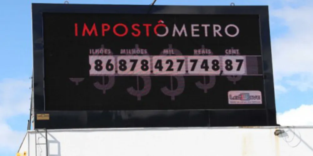 Imagem ilustrativa da imagem Painel exibe ‘impostômetro’ no centro de PG