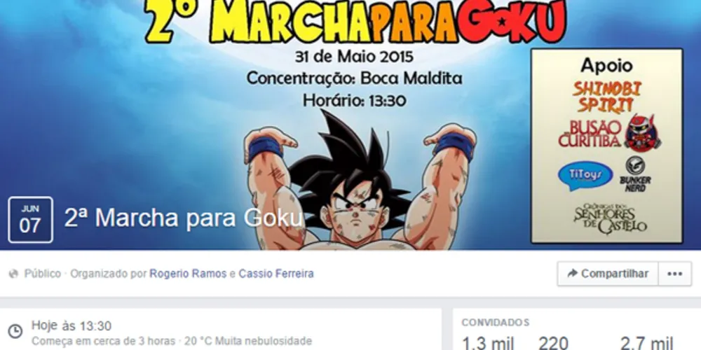 Imagem ilustrativa da imagem Curitiba recebe segunda edição da “Marcha para Goku” hoje