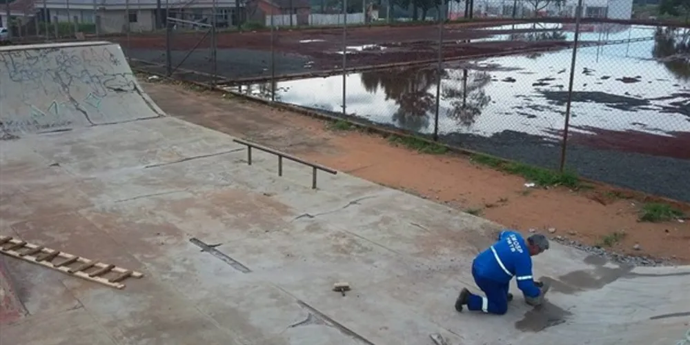 Imagem ilustrativa da imagem Pista de skate em Telêmaco Borba passa por reforma 