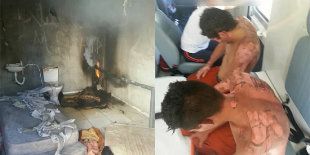 Imagem ilustrativa da imagem Presos ateiam fogo em colchões dentro de cela e ficam feridos