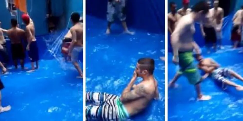 Imagem ilustrativa da imagem Presos improvisam piscina dentro da cadeia em Palotina