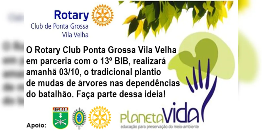 Imagem ilustrativa da imagem Projeto Planeta Vida - Rotary Club Vila Velha