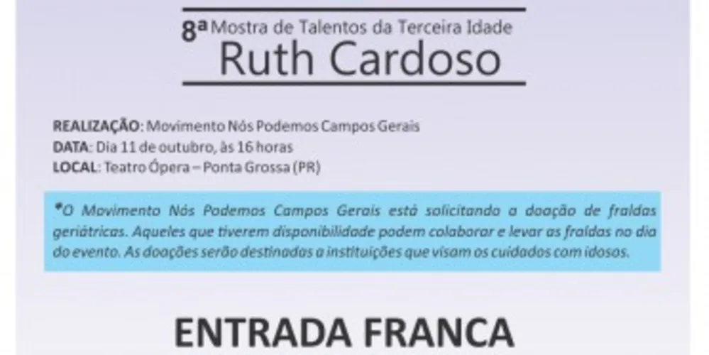 Imagem ilustrativa da imagem Neste dia 11 Mostra de Talentos da 3ª Idade