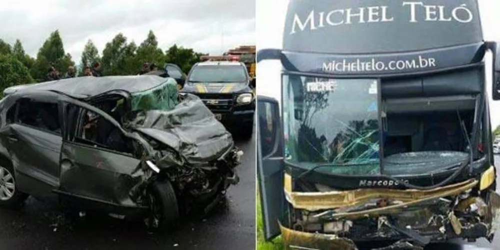 Imagem ilustrativa da imagem Acidente com ônibus de Michel Teló deixa três mortos