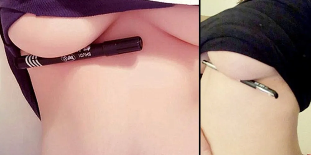 Imagem ilustrativa da imagem Nova moda na internet é divulgar fotos com canetas debaixo dos seios
