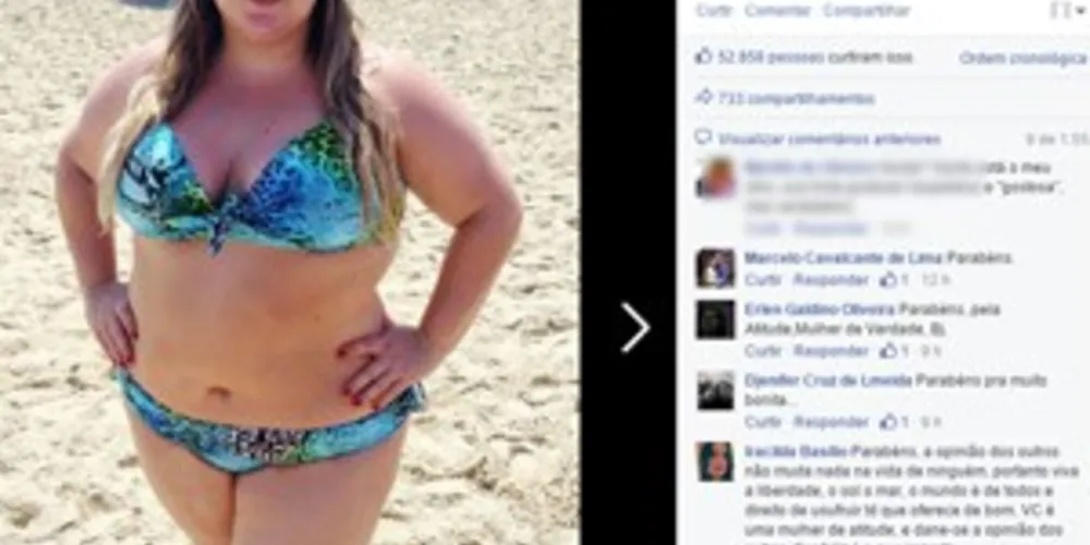 Imagem ilustrativa da imagem Blogueira ‘fofa’ posa de biquíni na praia e faz sucesso na web