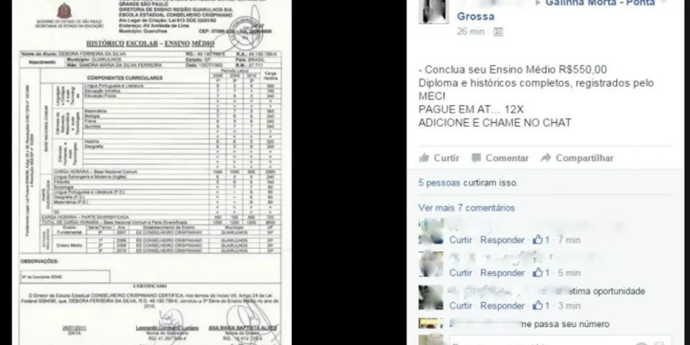 Imagem ilustrativa da imagem Polícia prende grupo que vendia diplomas do ensino médio
